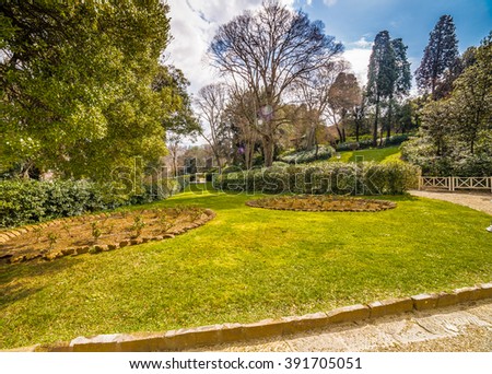 View from the Italian-style Bardini gardens in Florence, Italy