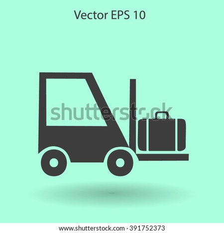 Flat loading machine icon. Vector