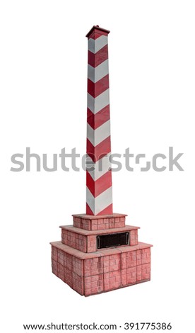 red and white striped border post
