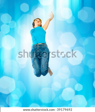 woman jump on dancer posing