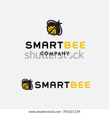 Clever Bee Conceptual Simple Symbol for Creative Co. Memorable Visual Metaphor. Represents the Concept of Intelligence, Creativity, Diligence, Team work, Zeal, Ardor, Leadership Hard Work etc.  
