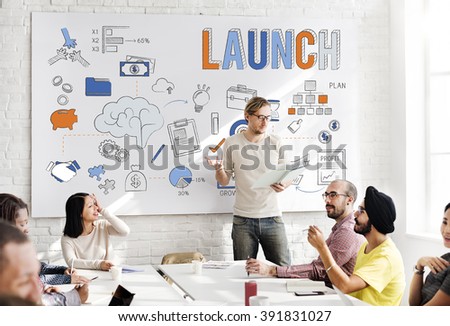 Launch Begin Introduce Kick Off New Business Concept Royalty-Free Stock Photo #391831027