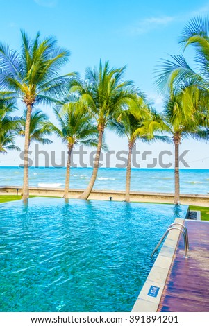 Beautiful luxury swimming pool in hotel pool resort - Boost up color Processing
