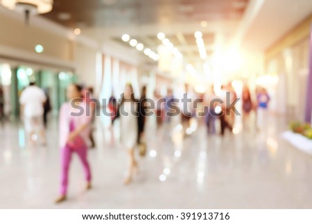 City commuters with rush Hour blurred image background.