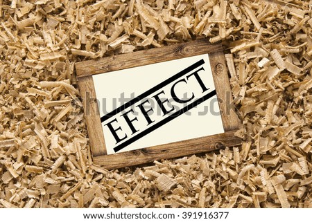EFFECT word on wood frame