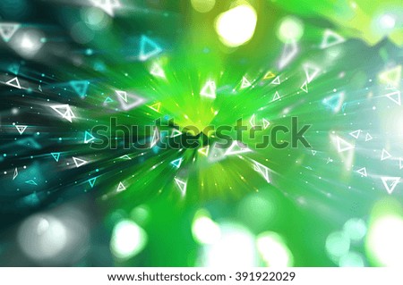 Abstract blue and green background. Explosion star.
