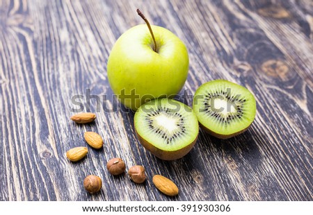 Healthy food and Lifestyle on a wooden background