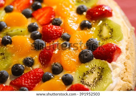 Delicious Fruit Pizza - Stock Image