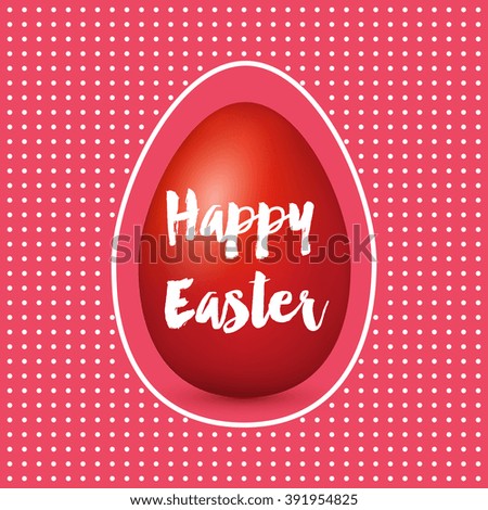 Red illustration on the theme of Easter egg