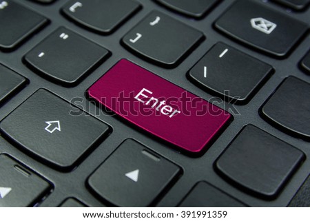 Close-up the Enter button and have Magenta color isolate black keyboard
