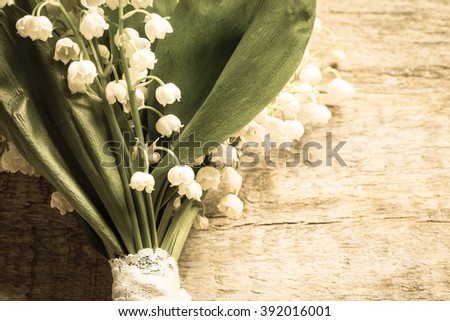 bouquet from lilies of the valley/toned photo