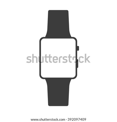Vector smartwatch icon. Vector iwatch. Smartwatch similar to iWatch. Isolated on white. Royalty-Free Stock Photo #392097409