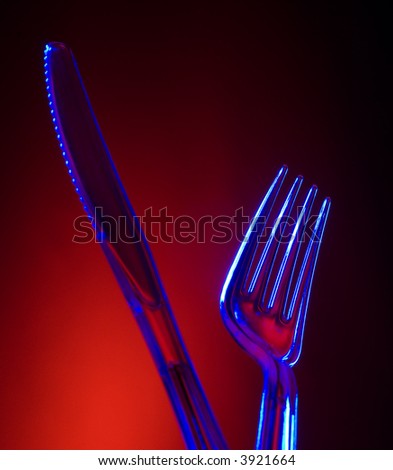Plastic knife and fork