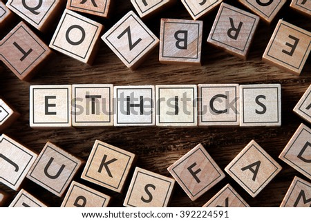 the word of ETHICS on building blocks concept