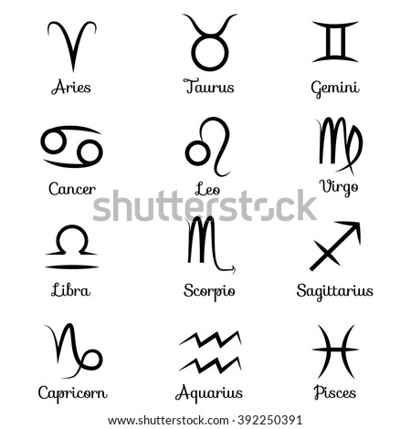 Zodiac signs. Zodiac vector symbol set.