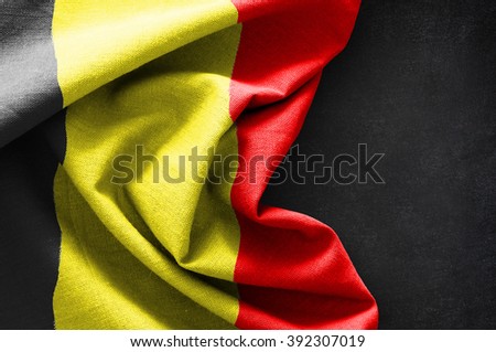Flag of Belgium on blackboard background
