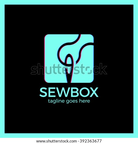Handicraft Sewing Logo. Sew box thread logotype. 