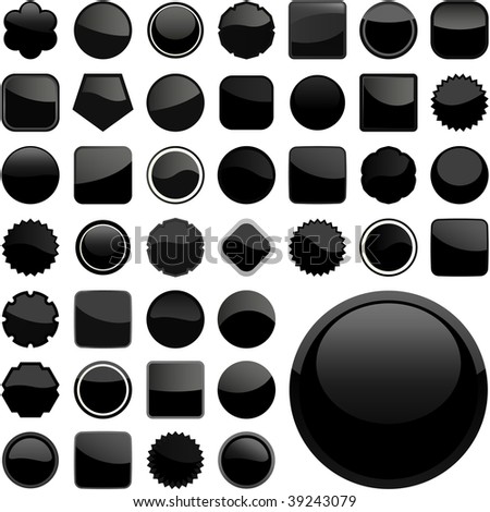 Set of black elements for design