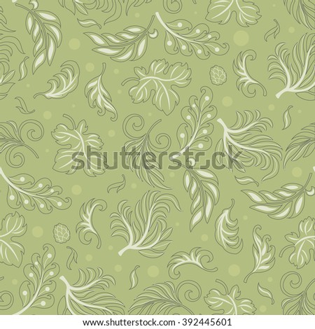 Fantasy leaves - vector seamless pattern