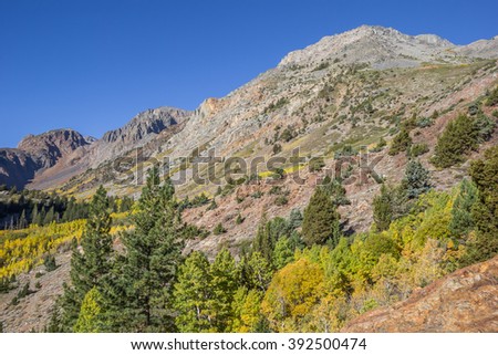 Fall colors at Lundy Lake, California, USA