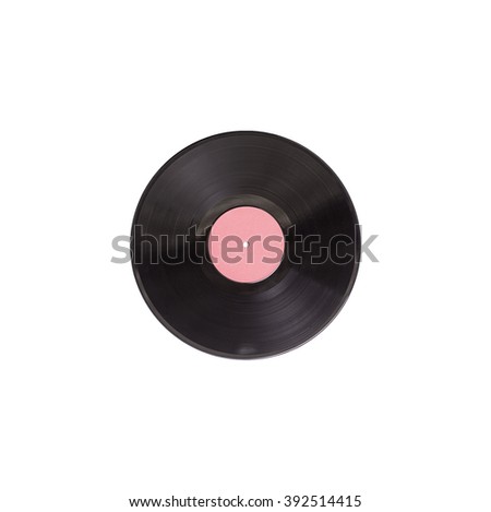 vinyl record on white background