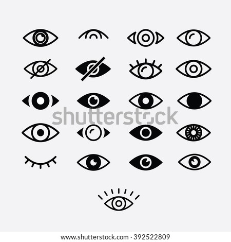 Eyes and eye icon set vector collection. Look and Vision icons. Royalty-Free Stock Photo #392522809