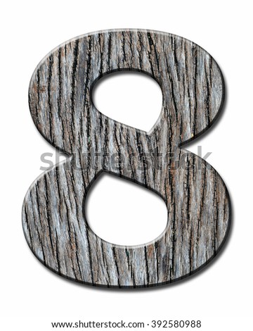 Numbers from old wood background