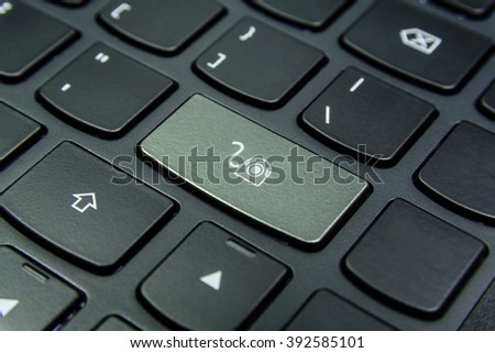 Close-up the Webcam symbol on the keyboard button and have Beige color button isolate black keyboard