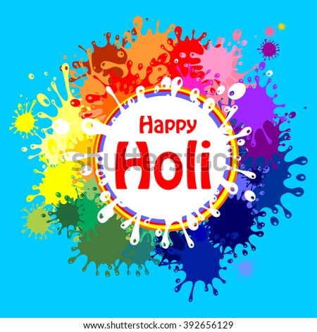 Indian festival Happy Holi celebrations with colors splash. Vector background.