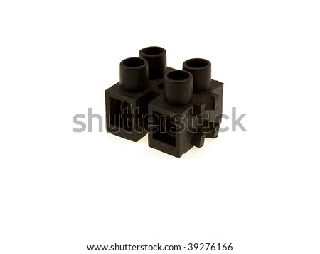 The black fixing electric plug isolated on a white background