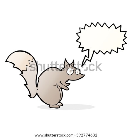 funny startled squirrel cartoon with speech bubble