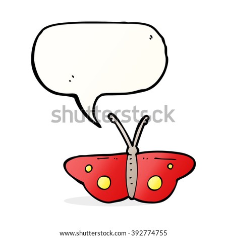 cartoon butterfly symbol with speech bubble