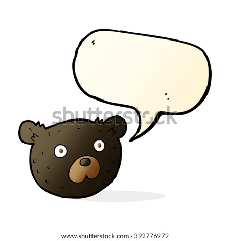 cartoon black bear with speech bubble