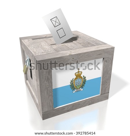 3D wooden ballot box - great for topics like presidential/ parliamentary election in San Marino.