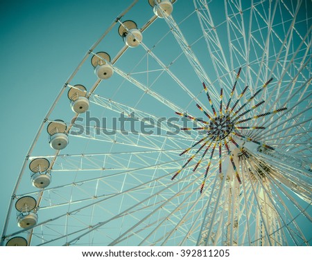 Vintage Retro Style Detail Of A Fairground Ferris Wheel