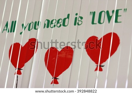 All you need is love background on plastic wall
