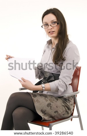 Young woman: business theme - posing