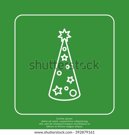 Christmas tree vector line icon.