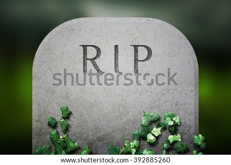 RIP on Grave Funeral Background Royalty-Free Stock Photo #392885260
