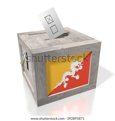 3D wooden ballot box - great for topics like presidential/ parliamentary election in Bhutan.