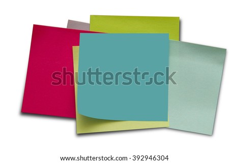 Blank Sticky Notes. Write your message. Colorful sticky notes.