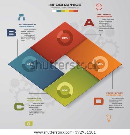 4 steps presentation template/graphic or website layout. Vector.EPS10.