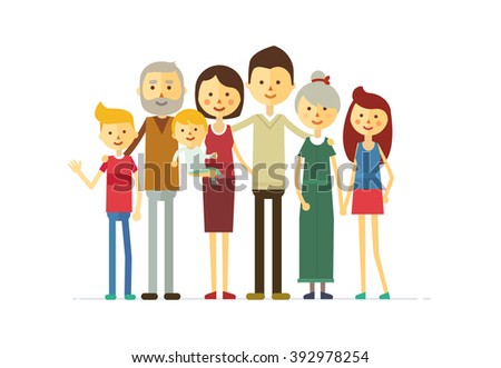 family portrait at the simple style