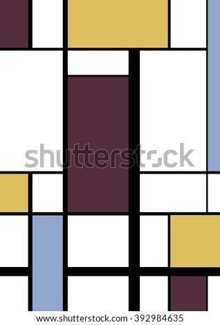 colorful rectangles; Mondrian style PANTONE 