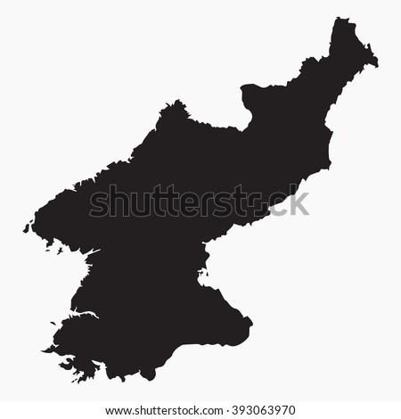 Vector gray map Korea. Isolated vector Illustration. Black on Grey background. EPS Illustration.
