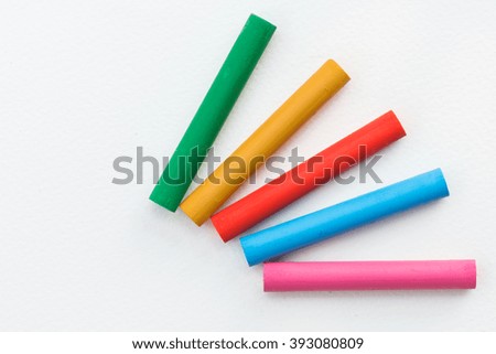 Oil pastels isolated on white background