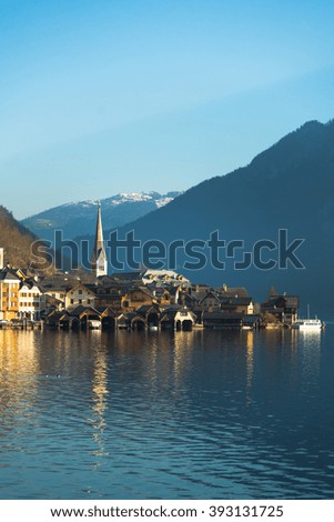 The Hallstatt Village , most famous UNESCO world heritage, Austrian , at dawn