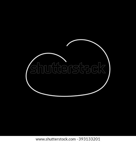 Cloud computing vector white icon isolated on a black background.