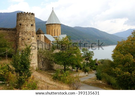Fortress Ananuri in Georgia - country.
Ananuri (Georgian-country) is a castle complex on the Aragvi River in Georgia, about 45 miles (72 kilometers) from Tbilisi.