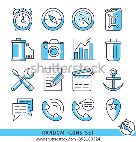 Random icons set vector illustration